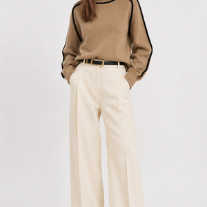 Contrast High Neck Raglan Lantern Sleeve Sweater For Women Jovera Joyce