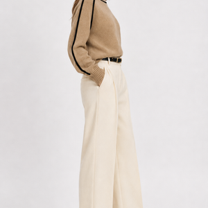 Contrast High Neck Raglan Lantern Sleeve Sweater For Women Jovera Joyce