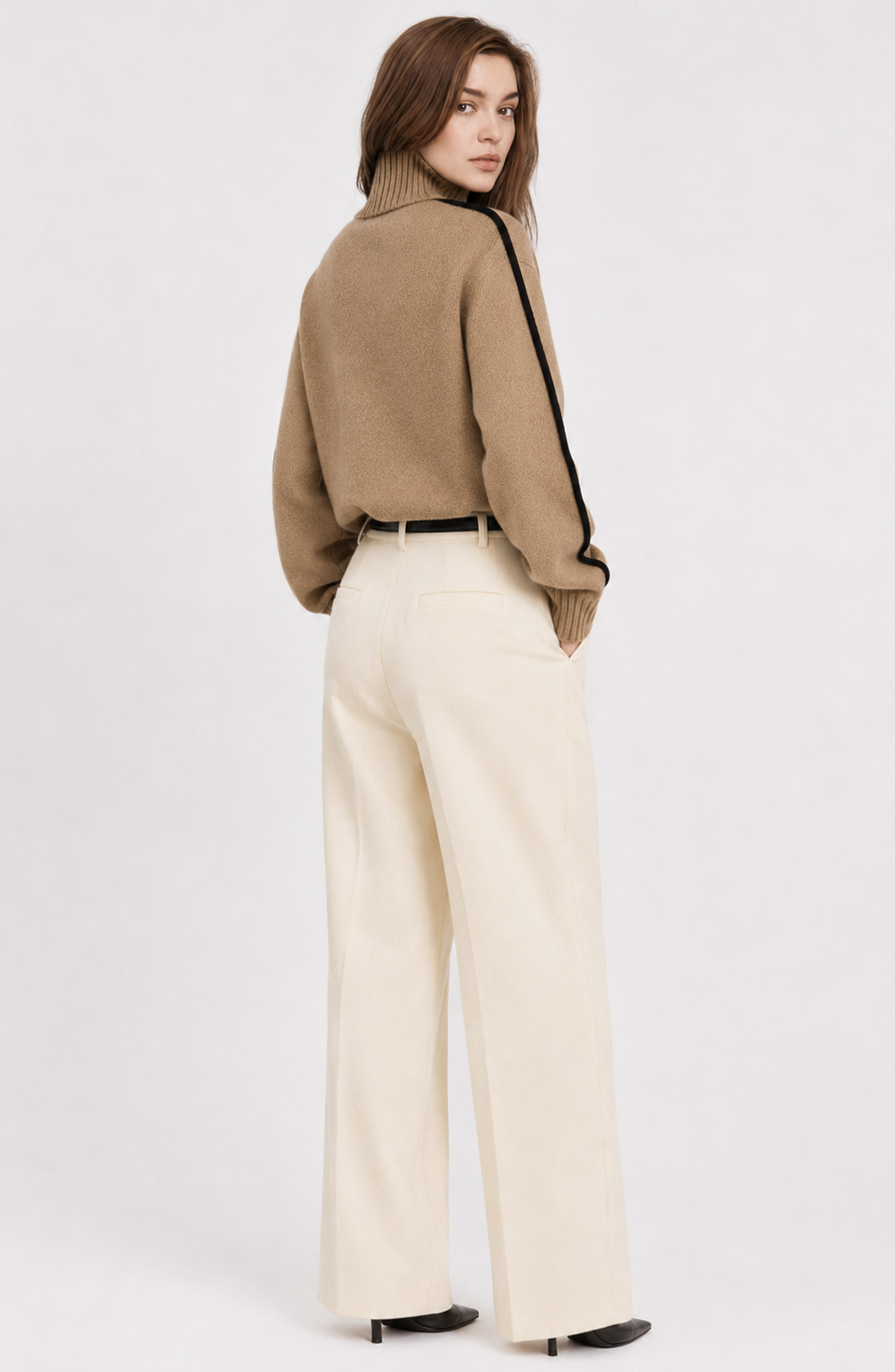 Contrast High Neck Raglan Lantern Sleeve Sweater For Women Jovera Joyce