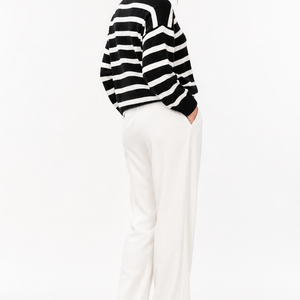 Riviera Striped Polo Knit Sweater Jovera Joyce