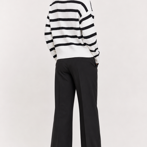 Riviera Striped Polo Knit Sweater Jovera Joyce