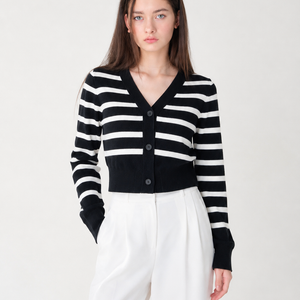 Monaco Stripe Knit Cardigan Jovera Joyce
