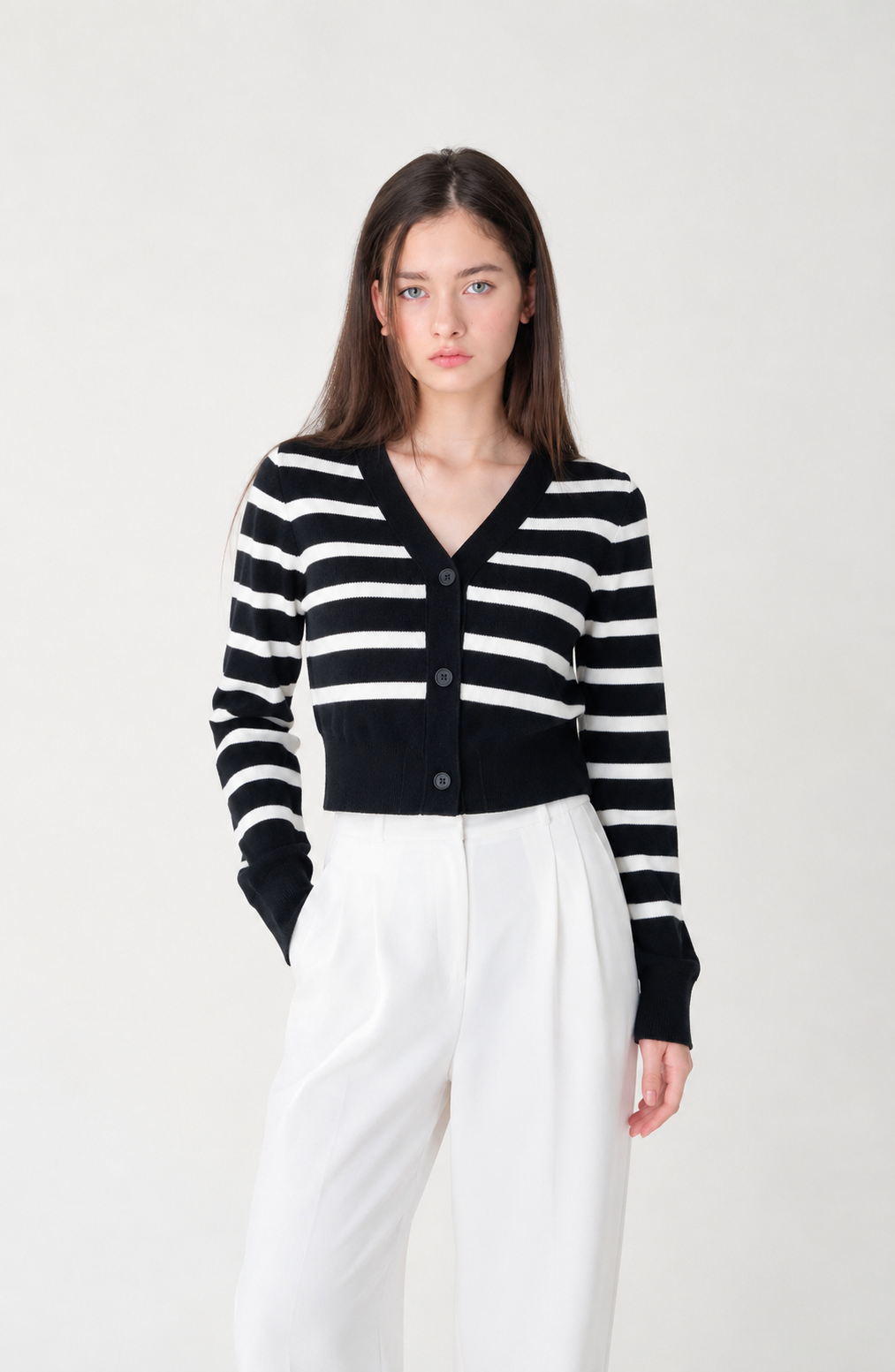 Monaco Stripe Knit Cardigan Jovera Joyce