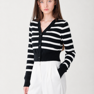 Monaco Stripe Knit Cardigan Jovera Joyce
