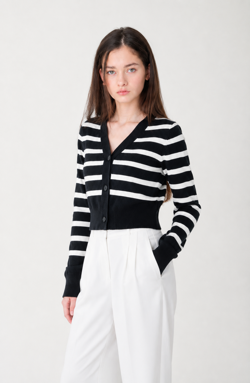 Monaco Stripe Knit Cardigan Jovera Joyce