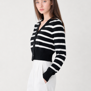 Monaco Stripe Knit Cardigan Jovera Joyce