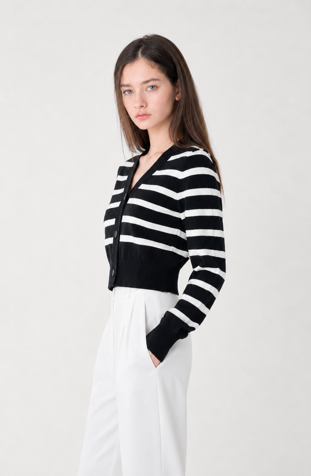 Monaco Stripe Knit Cardigan Jovera Joyce
