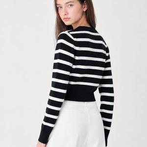 Monaco Stripe Knit Cardigan Jovera Joyce