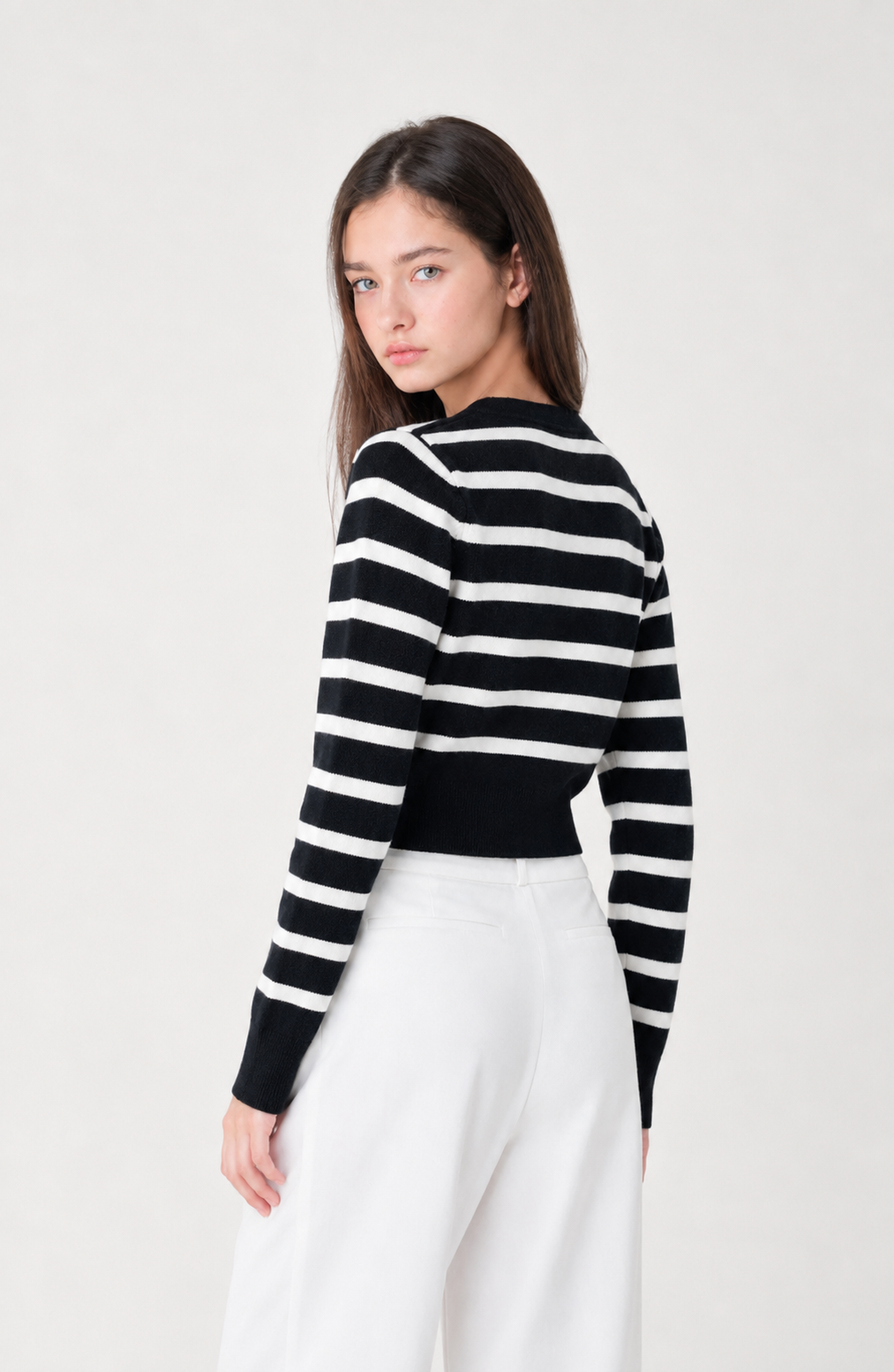 Monaco Stripe Knit Cardigan Jovera Joyce
