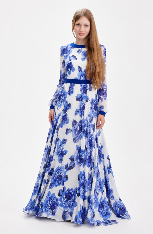 Azure Fleur Maxi Dress Jovera Joyce