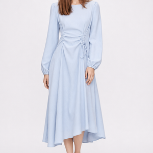 Elise Bleu Draped Midi Dress Jovera Joyce