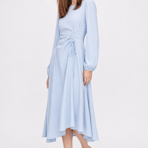 Elise Bleu Draped Midi Dress Jovera Joyce