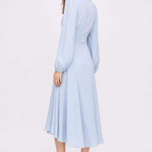 Elise Bleu Draped Midi Dress Jovera Joyce