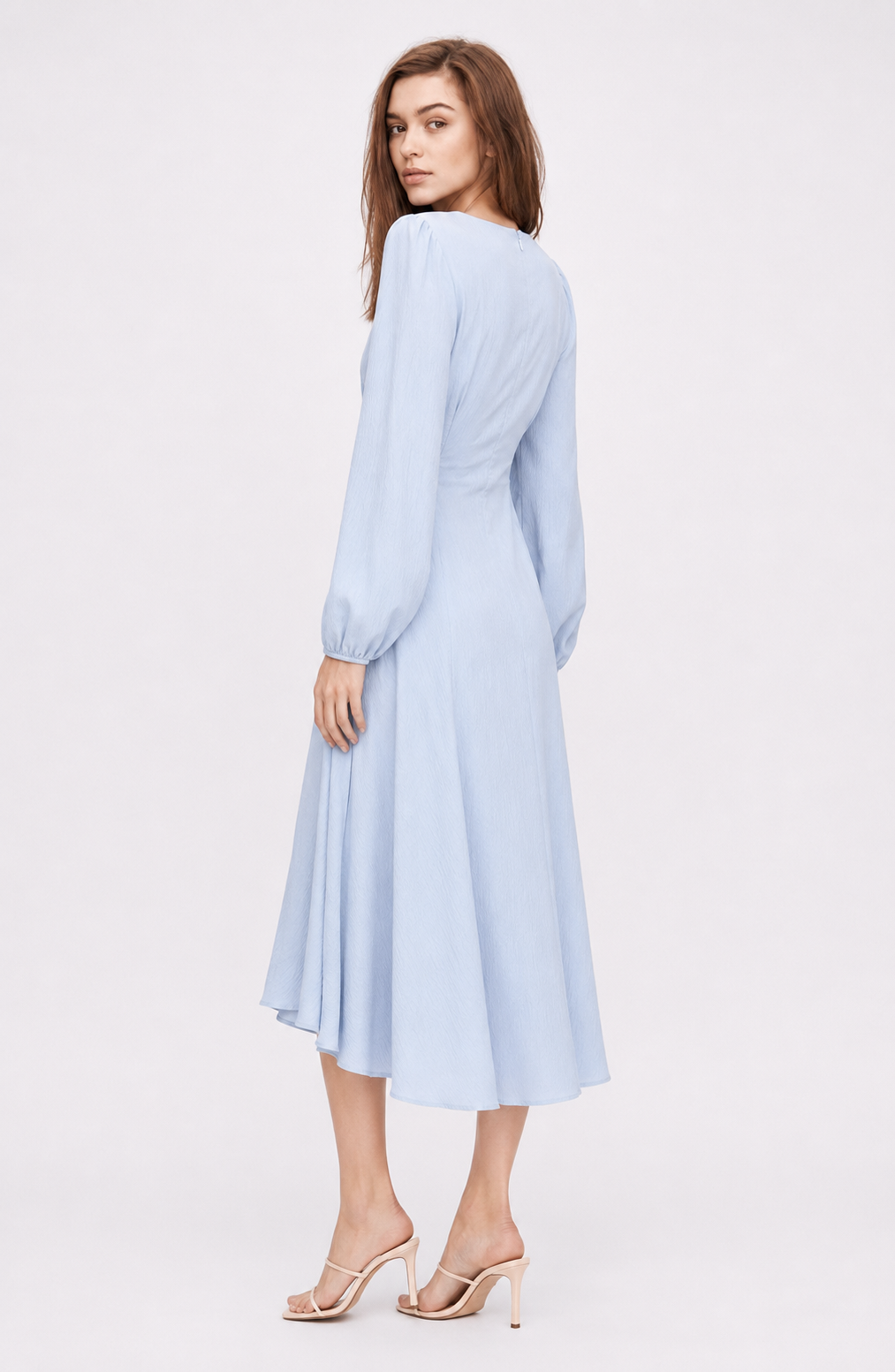 Elise Bleu Draped Midi Dress Jovera Joyce