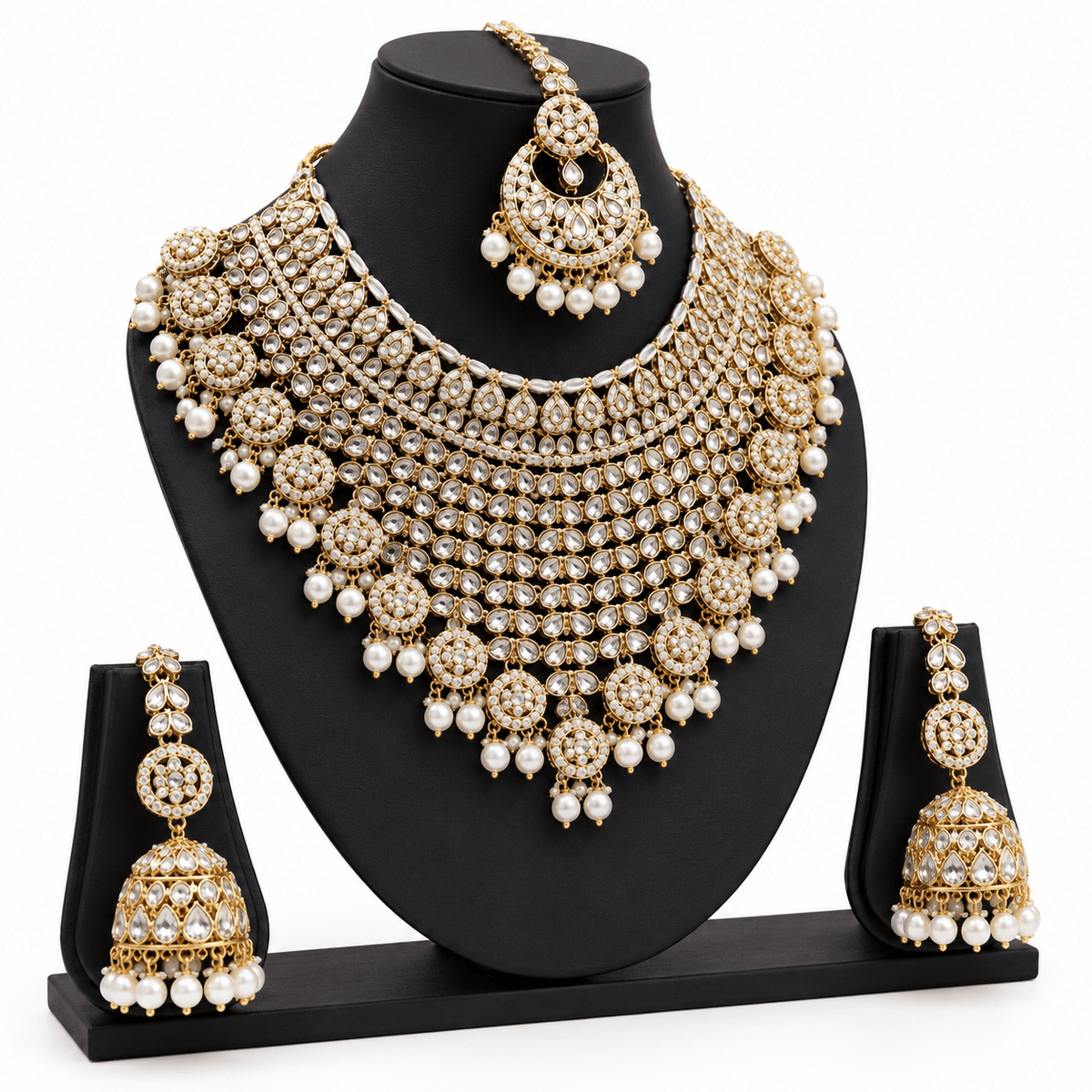 Joyce Mehrunisa Kundan Pearl Bridal Jewellery Set - Jovera Joyce
