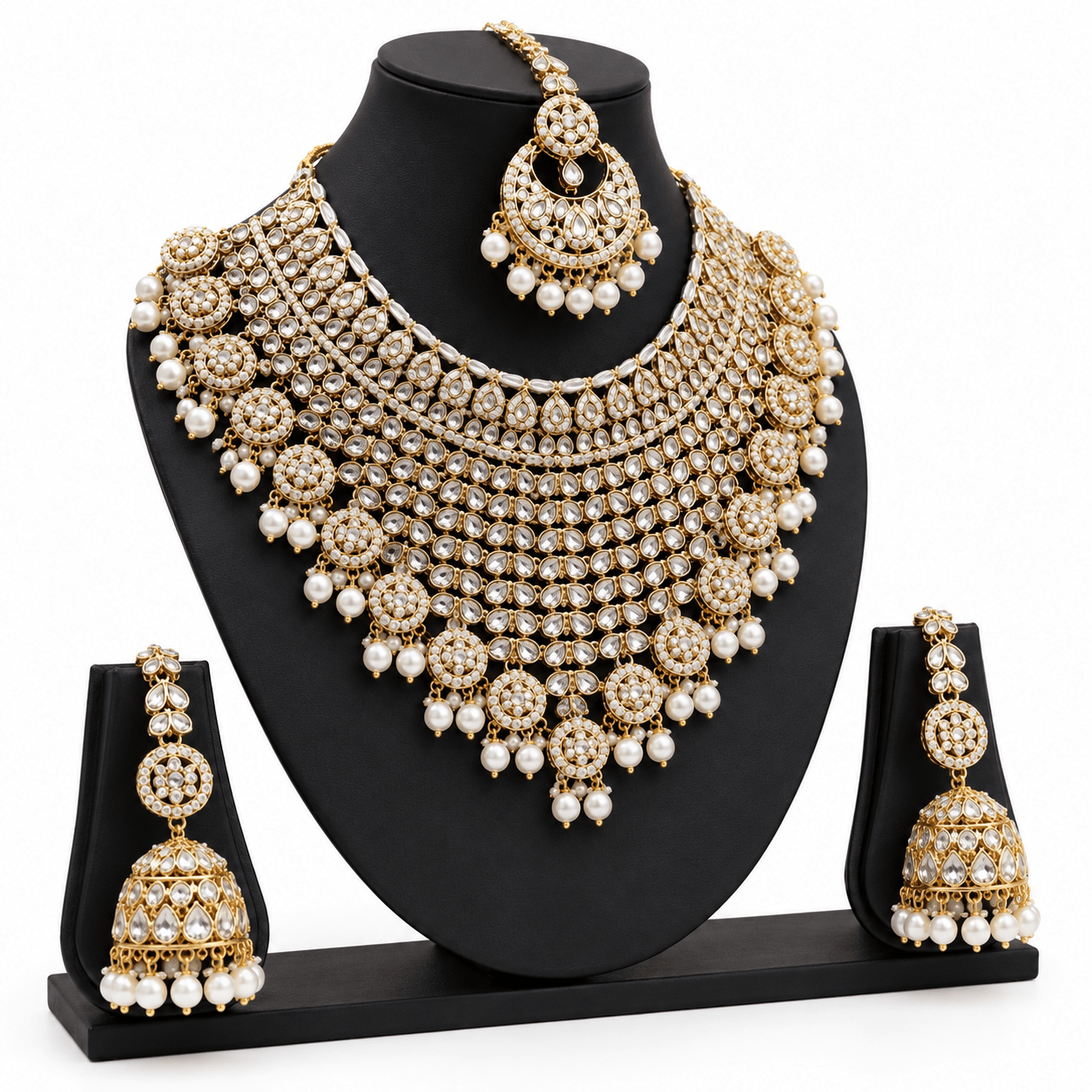 Joyce Mehrunisa Kundan Pearl Bridal Jewellery Set - Jovera Joyce