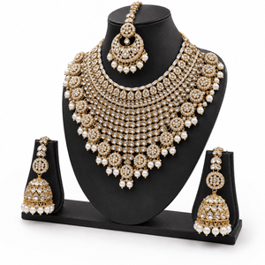 Joyce Mehrunisa Kundan Pearl Bridal Jewellery Set - Jovera Joyce
