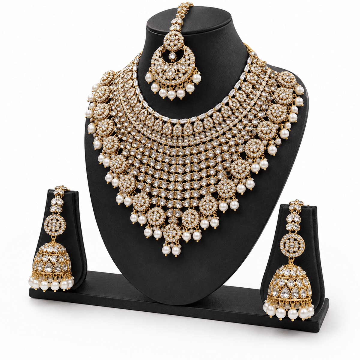 Joyce Mehrunisa Kundan Pearl Bridal Jewellery Set - Jovera Joyce