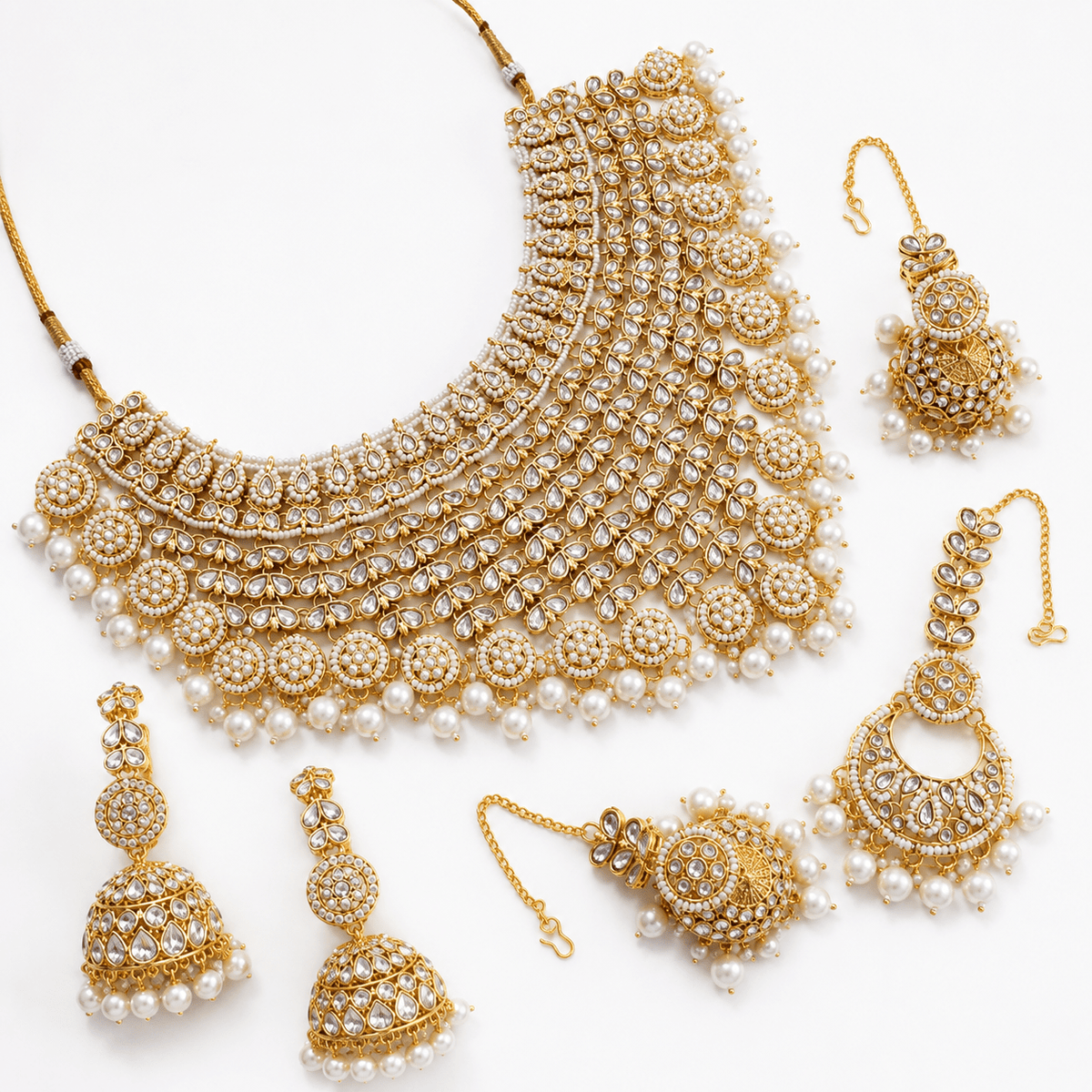 Joyce Mehrunisa Kundan Pearl Bridal Jewellery Set - Jovera Joyce