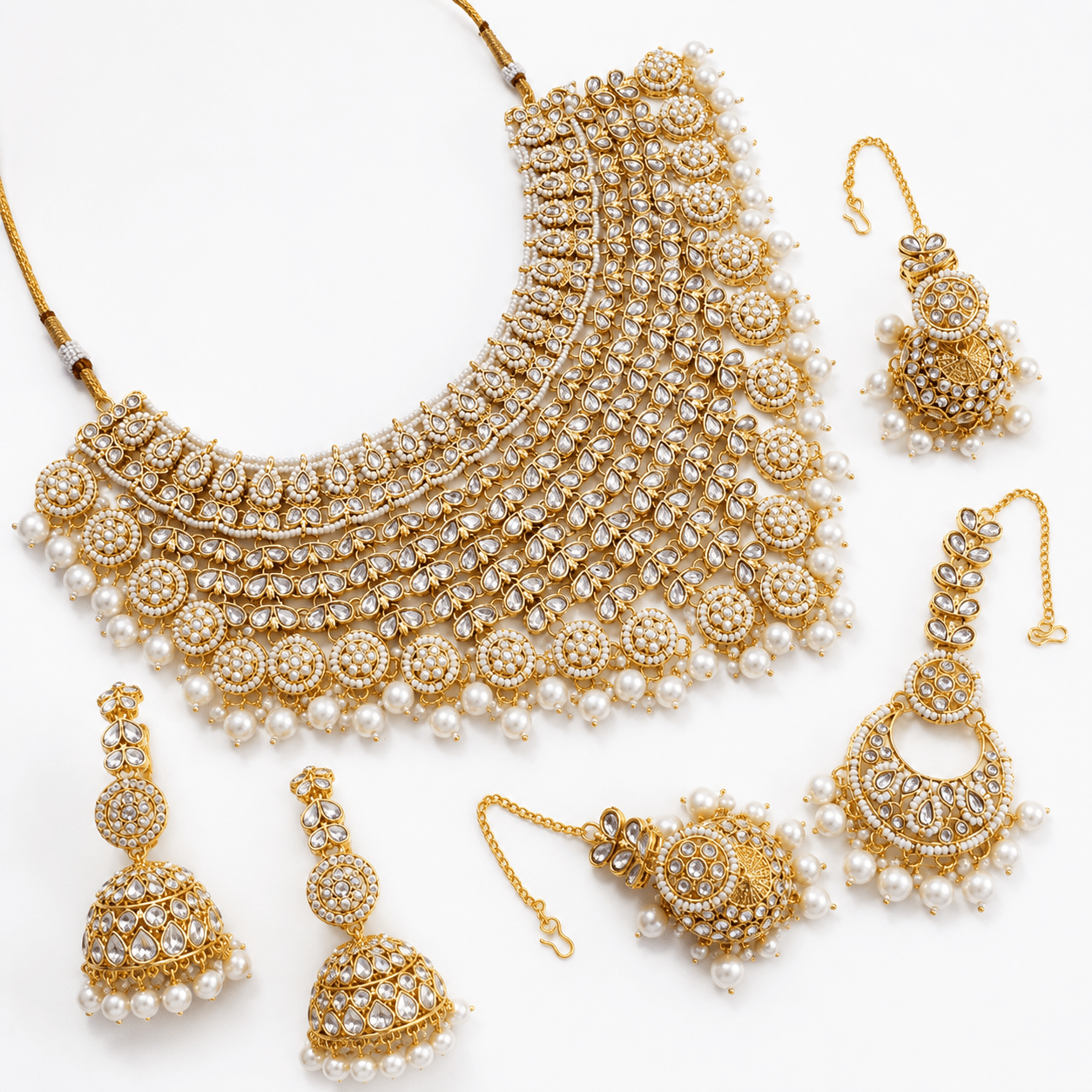 Joyce Mehrunisa Kundan Pearl Bridal Jewellery Set - Jovera Joyce