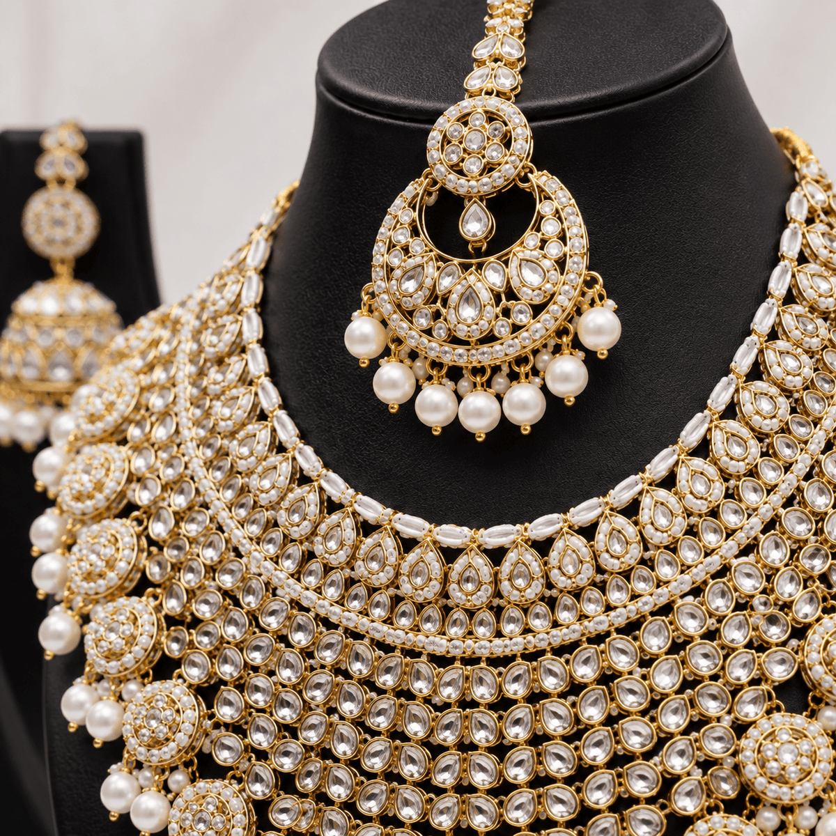 Joyce Mehrunisa Kundan Pearl Bridal Jewellery Set - Jovera Joyce