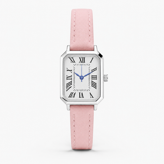 Artistic Silver Case Square Thin Strap Roman Women's Quartz Watch Jovera Joyce