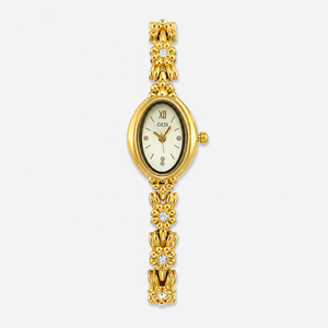 Luxury Floral Crystal Bracelet Watch for Women – Elegant Oval Dial Jewellery Watch Jovera Joyce