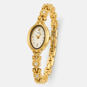 Luxury Floral Crystal Bracelet Watch for Women – Elegant Oval Dial Jewellery Watch Jovera Joyce