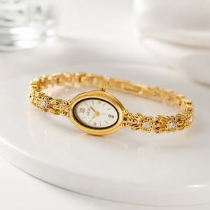 Luxury Floral Crystal Bracelet Watch for Women – Elegant Oval Dial Jewellery Watch Jovera Joyce