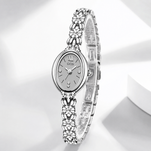 Luxury Floral Crystal Bracelet Watch for Women – Elegant Oval Dial Jewellery Watch Jovera Joyce