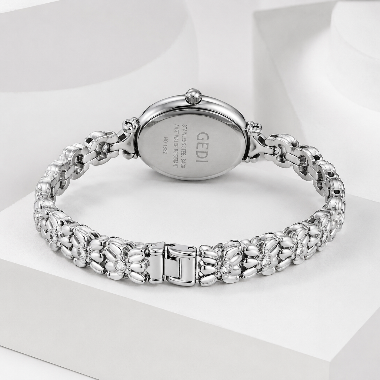 Luxury Floral Crystal Bracelet Watch for Women – Elegant Oval Dial Jewellery Watch Jovera Joyce