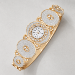 Luxury Rainbow Crystal Bangle Watch for Women – Gold-Tone Statement Bracelet Watch Jovera Joyce