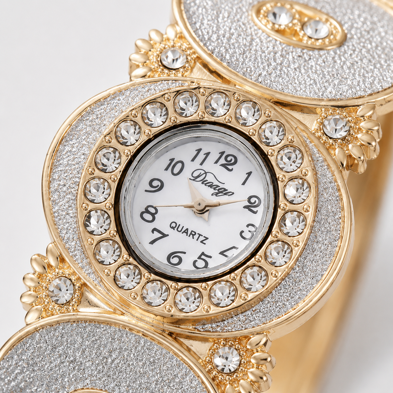 Luxury Rainbow Crystal Bangle Watch for Women – Gold-Tone Statement Bracelet Watch Jovera Joyce