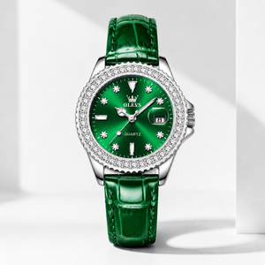 OLEVS Luxury Women’s Quartz Watch with Crystal Bezel. Jovera Joyce