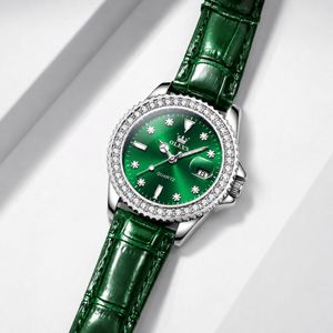 OLEVS Luxury Women’s Quartz Watch with Crystal Bezel. Jovera Joyce
