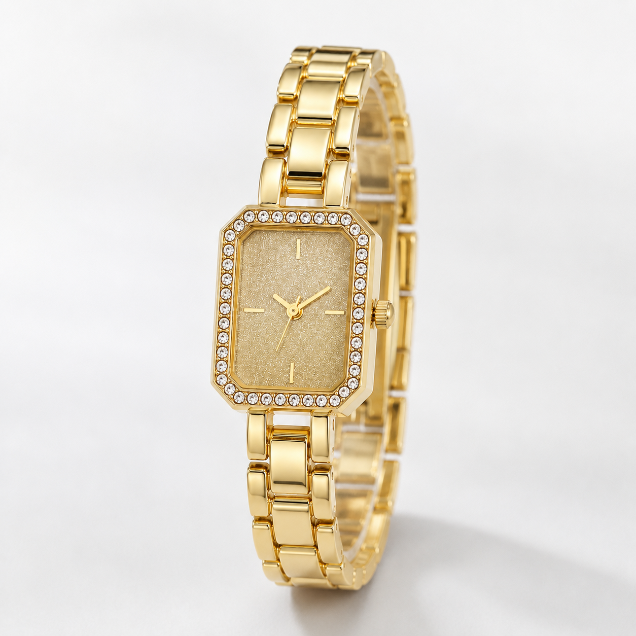 Elegant Crystal Bezel Square Dial Women’s Bracelet Watch Jovera Joyce