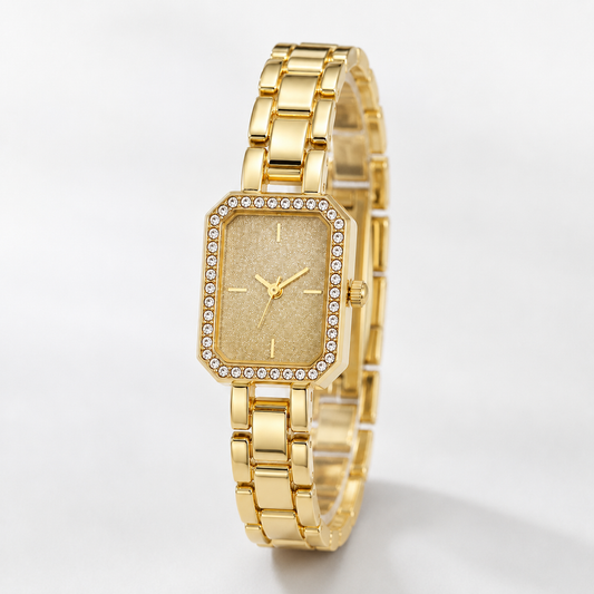 Elegant Crystal Bezel Square Dial Women’s Bracelet Watch Jovera Joyce