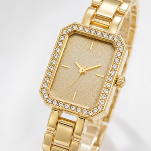 Elegant Crystal Bezel Square Dial Women’s Bracelet Watch Jovera Joyce