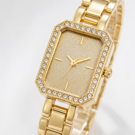 Elegant Crystal Bezel Square Dial Women’s Bracelet Watch Jovera Joyce