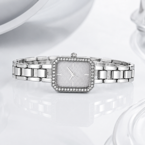 Elegant Crystal Bezel Square Dial Women’s Bracelet Watch Jovera Joyce