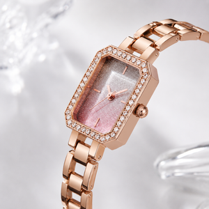 Elegant Crystal Bezel Square Dial Women’s Bracelet Watch Jovera Joyce