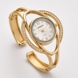 Luxury Crystal Orbit Cuff Women’s Bracelet Watch Jovera Joyce