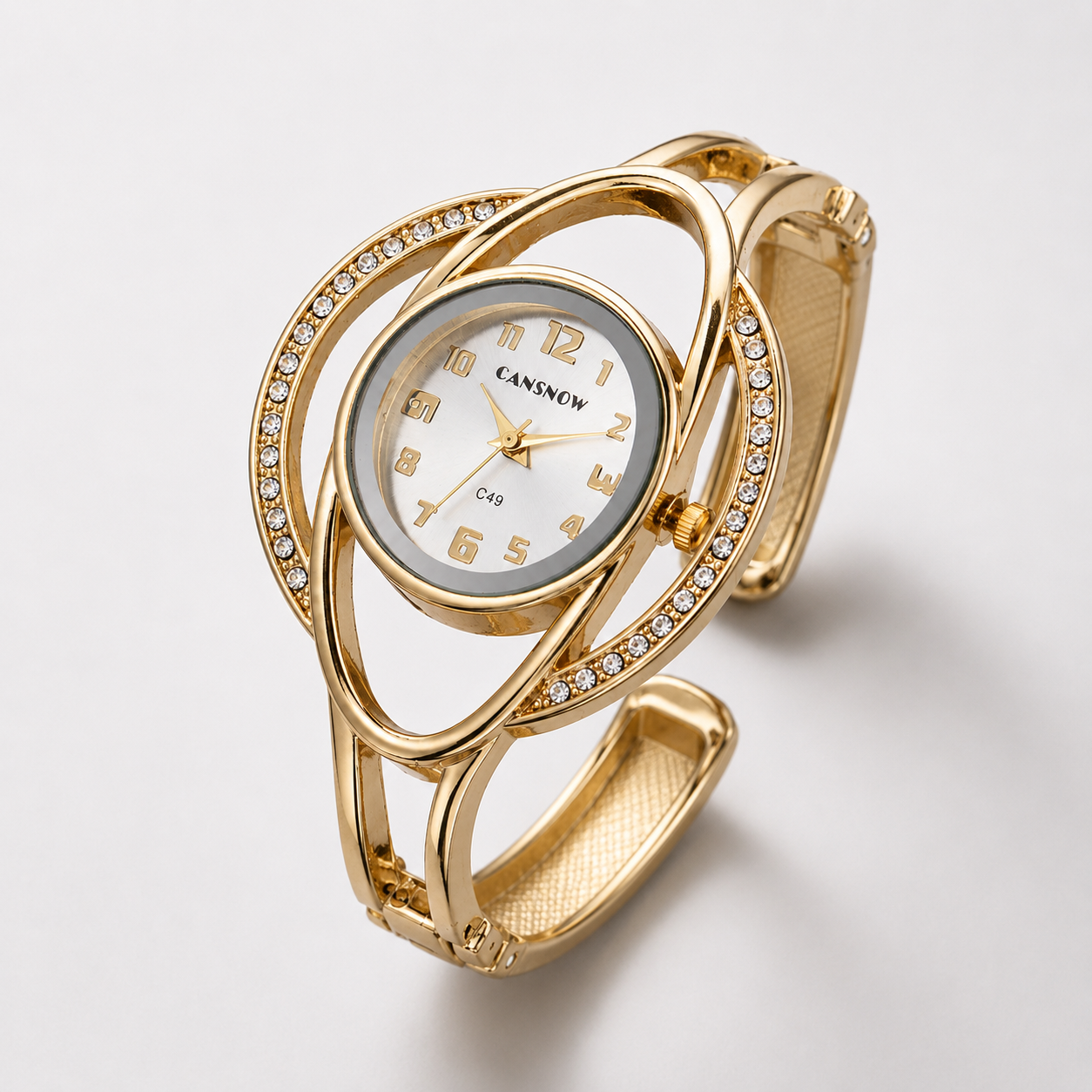Luxury Crystal Orbit Cuff Women’s Bracelet Watch Jovera Joyce