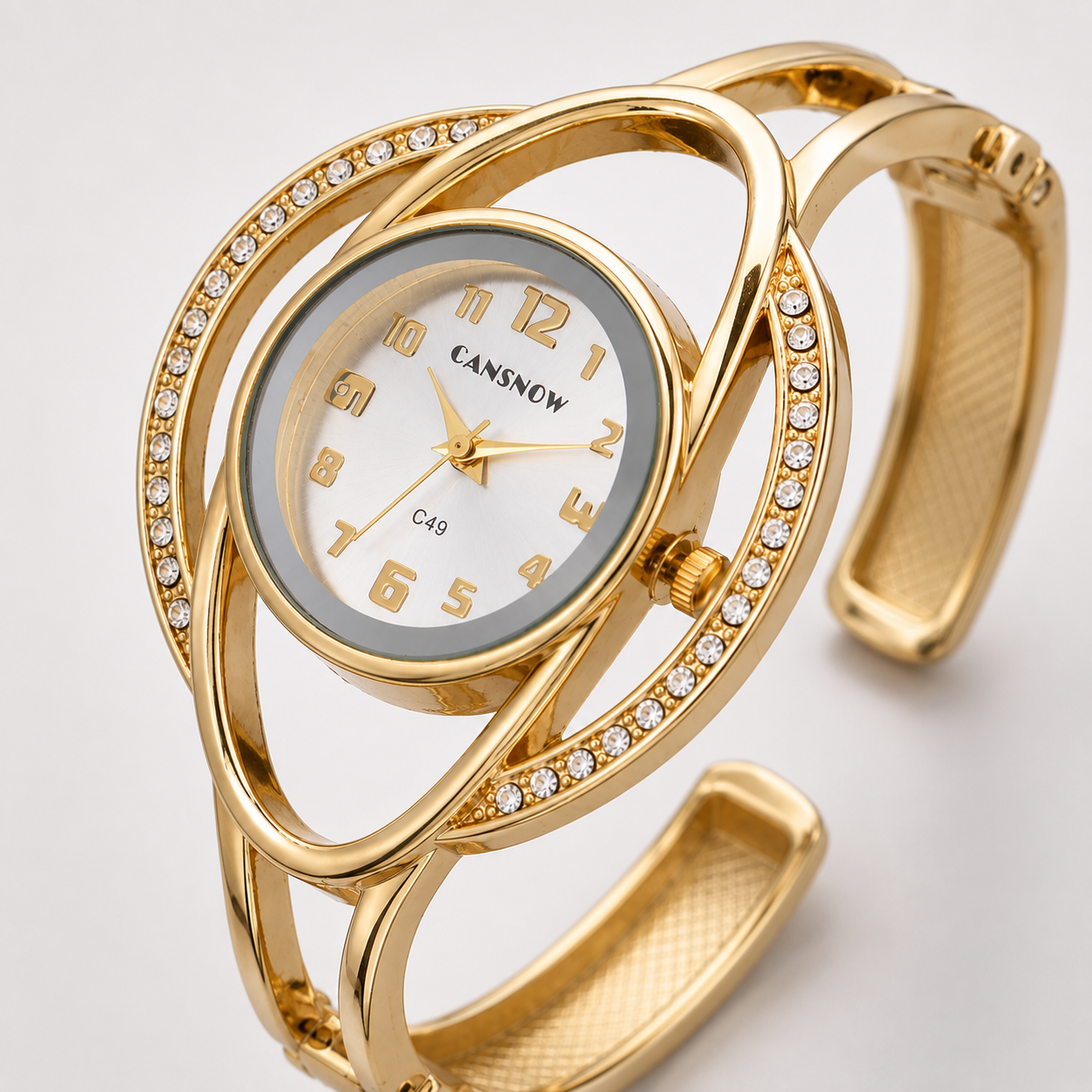 Luxury Crystal Orbit Cuff Women’s Bracelet Watch Jovera Joyce