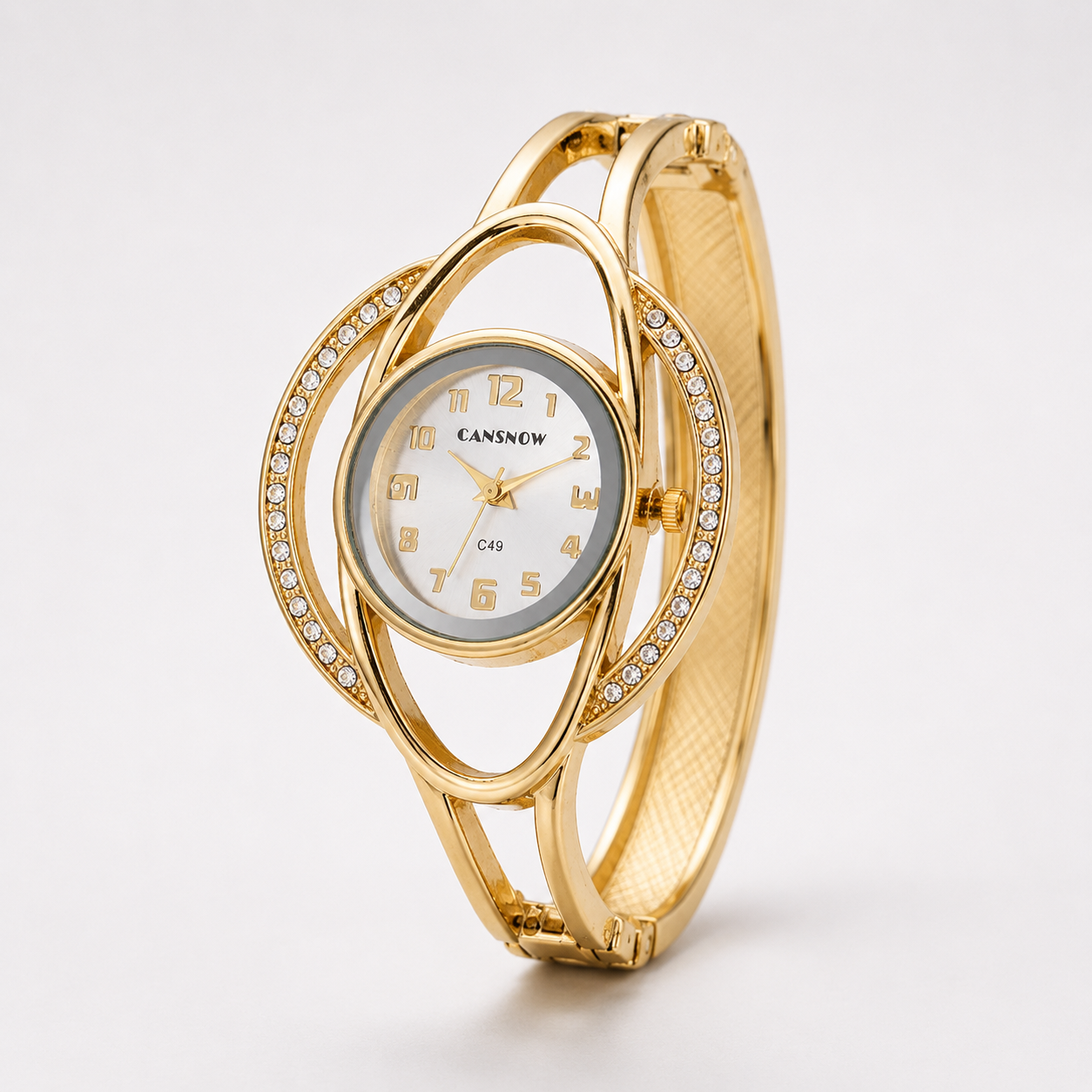 Luxury Crystal Orbit Cuff Women’s Bracelet Watch Jovera Joyce