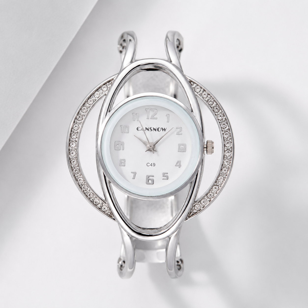 Luxury Crystal Orbit Cuff Women’s Bracelet Watch Jovera Joyce