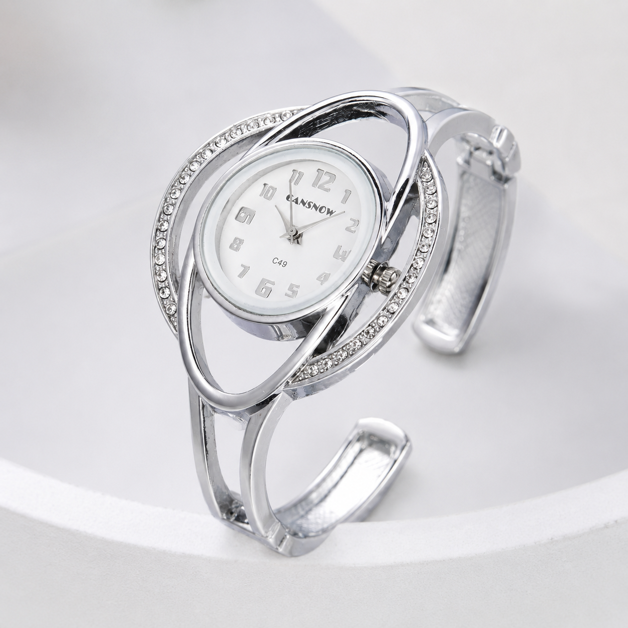 Luxury Crystal Orbit Cuff Women’s Bracelet Watch Jovera Joyce