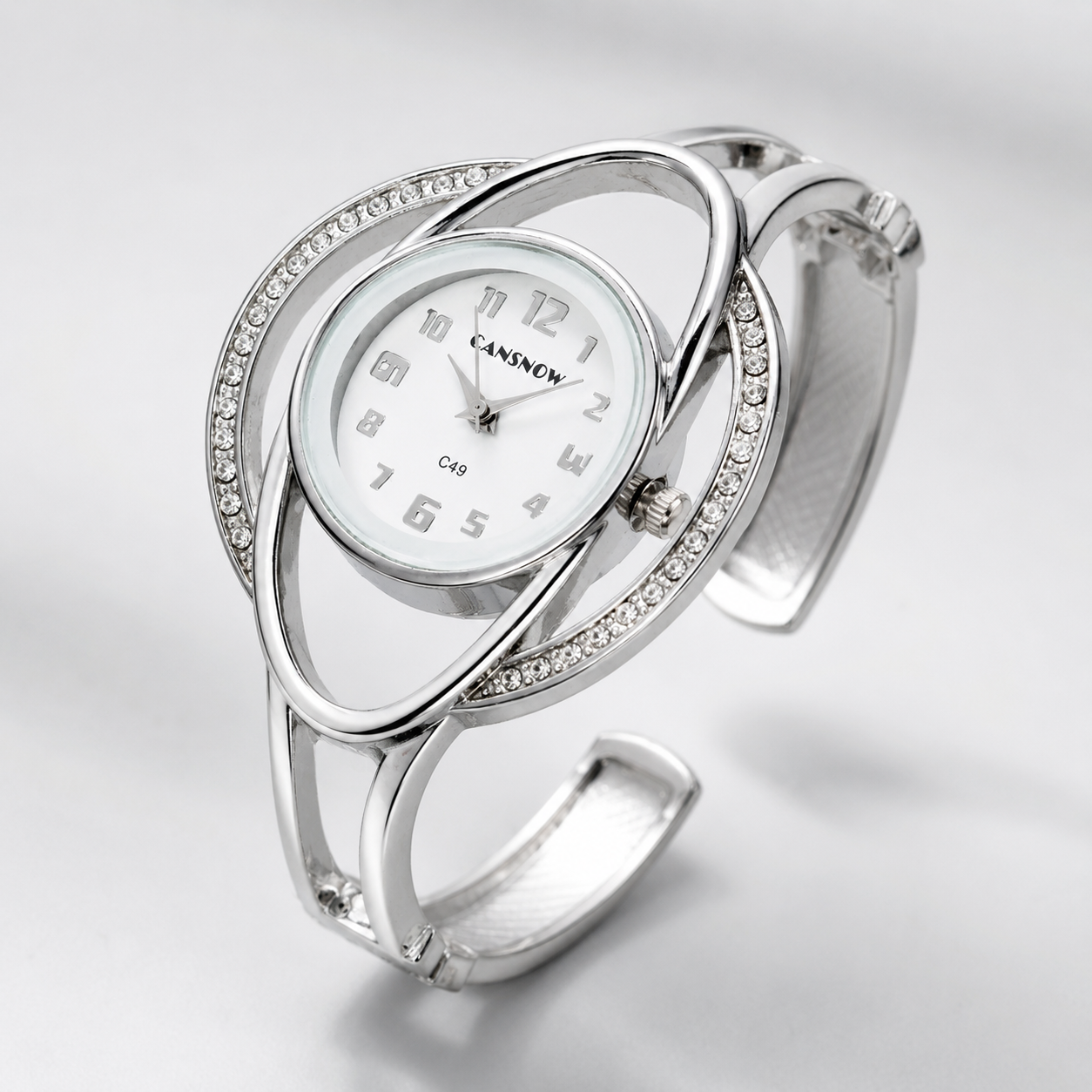 Luxury Crystal Orbit Cuff Women’s Bracelet Watch Jovera Joyce
