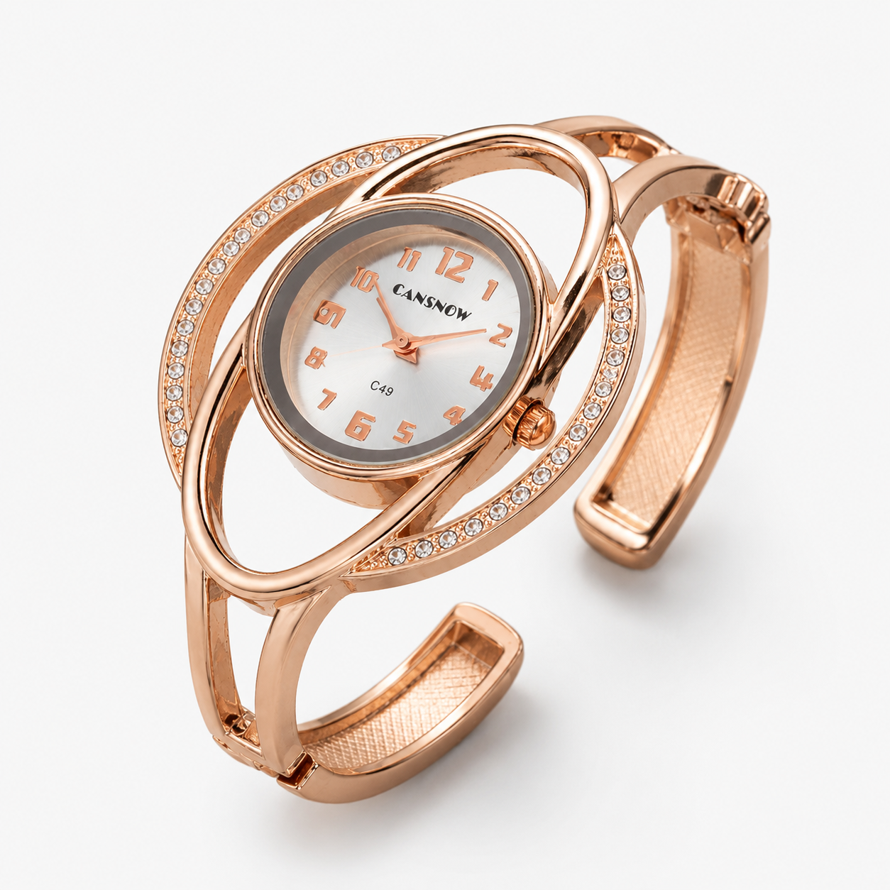 Luxury Crystal Orbit Cuff Women’s Bracelet Watch Jovera Joyce