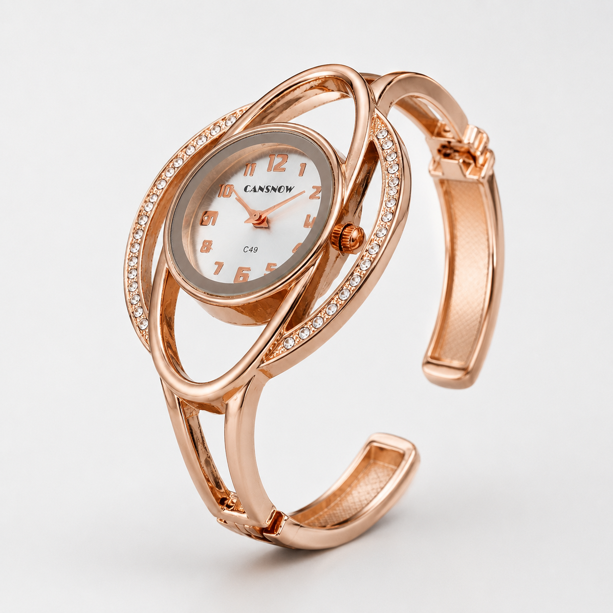 Luxury Crystal Orbit Cuff Women’s Bracelet Watch Jovera Joyce